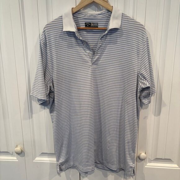 Callaway Opti Dri Blue And White Polo Size Medium - Picture 1 of 5